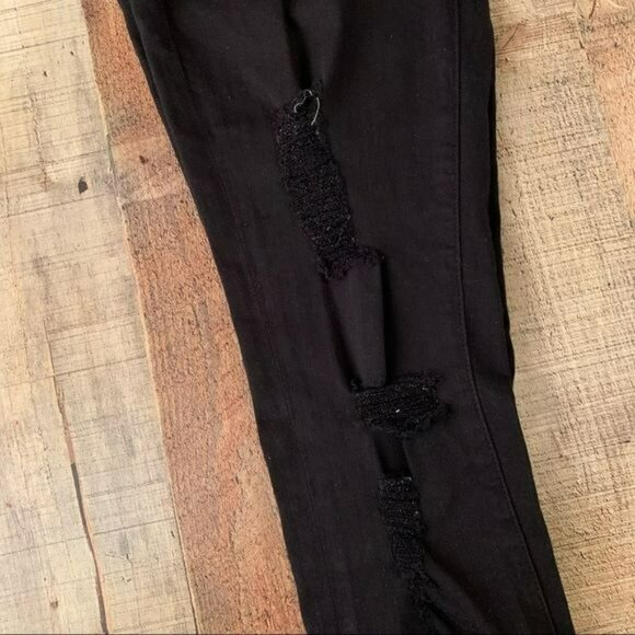 Frame denim women’s le skinny de Jeanne black distressed skinny jeans - 25 - Picture 9 of 11